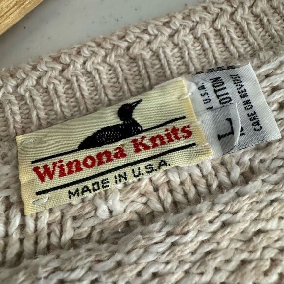 Winona Knits Cardigan Sweater Vintage Size Large 100% Cotton Knit - Picture 11 of 16